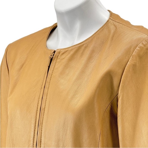 🔥Vintage Yvonne Marie - Vintage Camel Leather Jacket - 14 - Picture 4 of 7